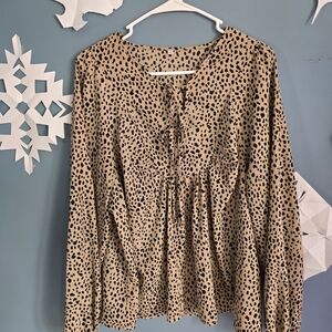 Leopard Print Long Sleeve Women's Top